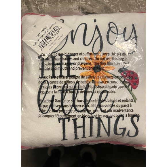 nwt creative coop decorative pillow 10 x 10 inch features lady bug embroidered - Picture 4 of 5